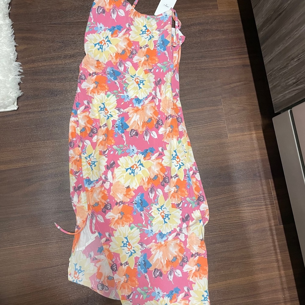 Long floral summer dress.